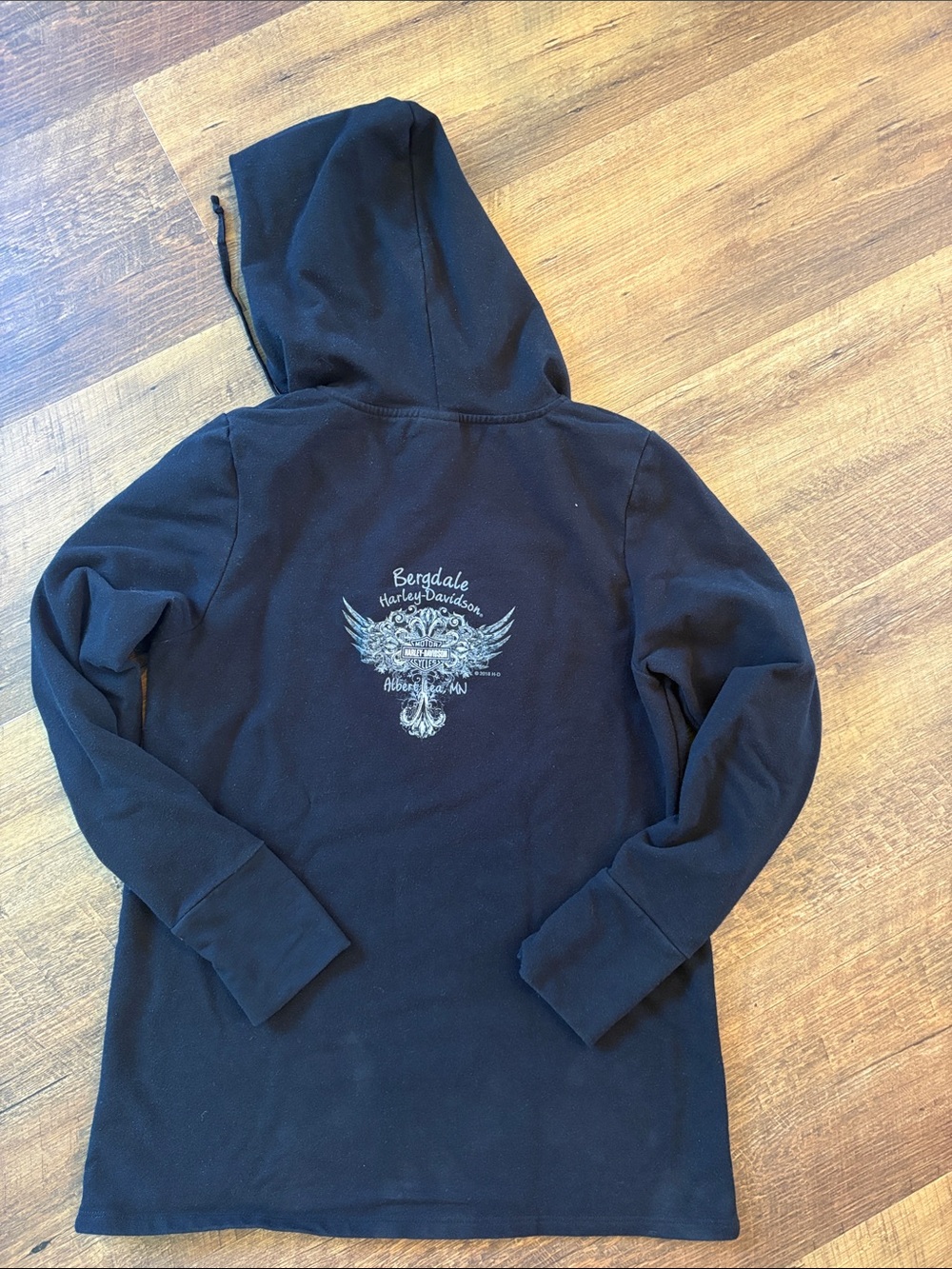 Harley-Davidson Black Hoodie with Winged Emblem - Picture 5 of 7